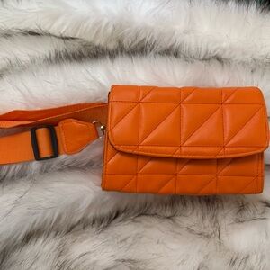 Orange Quilted Crossbody Bag          Like New